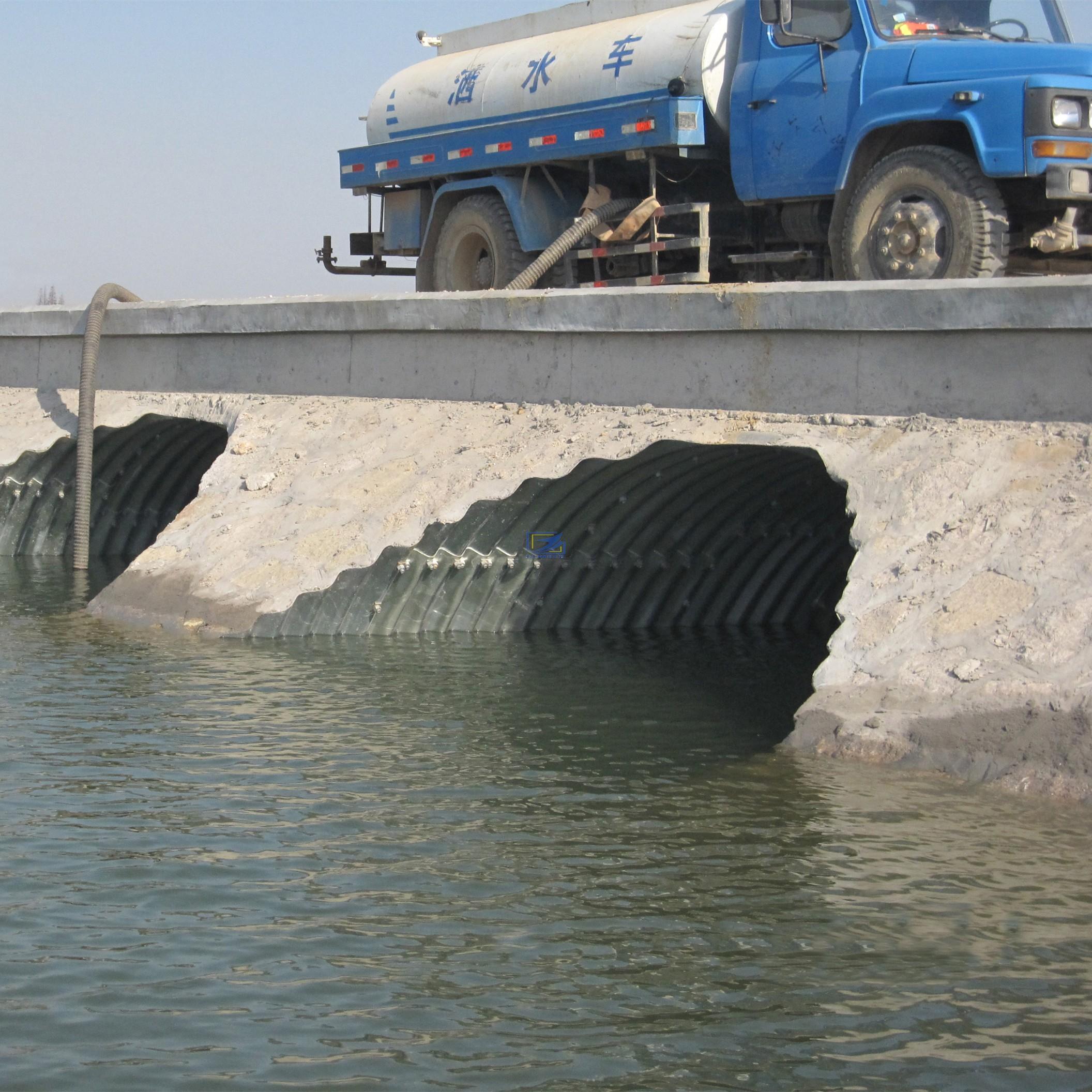 Hot galvanzied corrugated steel pipe as the culvert 